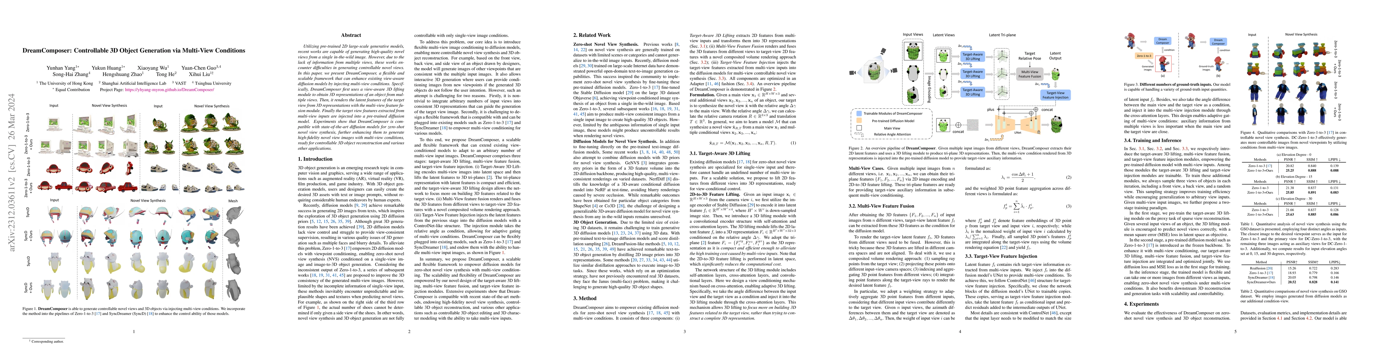 Thumbnail for DreamComposer: Controllable 3D Object Generation via Multi-View
  Conditions