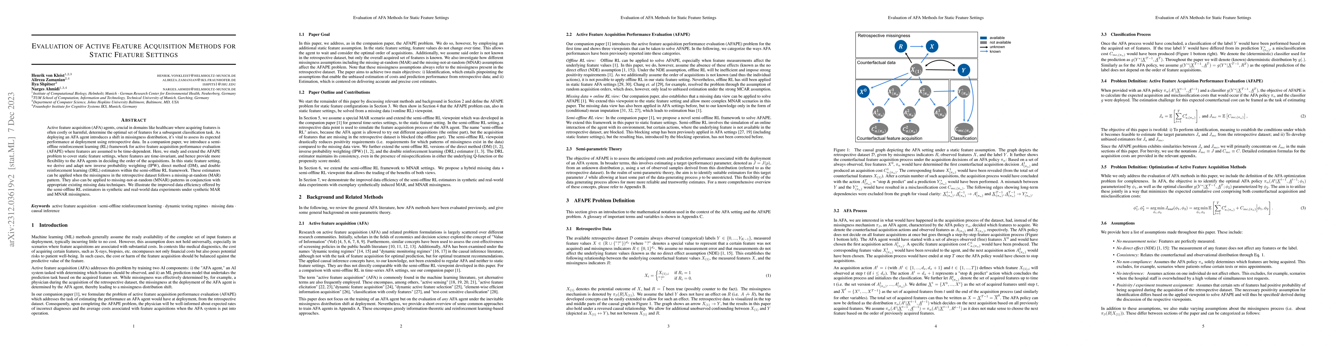 Thumbnail for Evaluation of Active Feature Acquisition Methods for Static Feature
  Settings