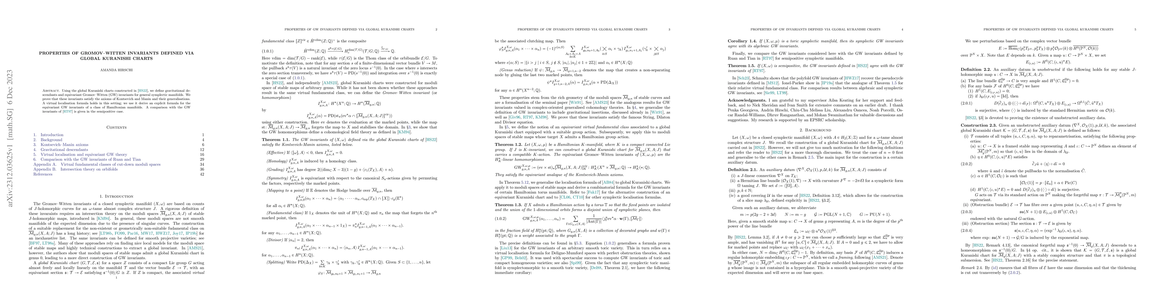 Thumbnail for Properties of Gromov-Witten invariants defined via global Kuranishi
  charts