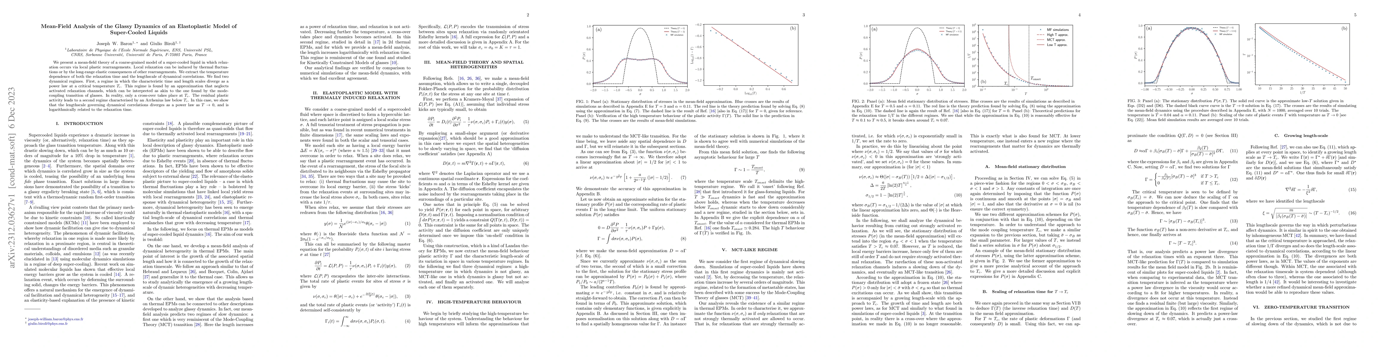 Thumbnail for Mean-Field Analysis of the Glassy Dynamics of an Elastoplastic Model of
  Super-Cooled Liquids
