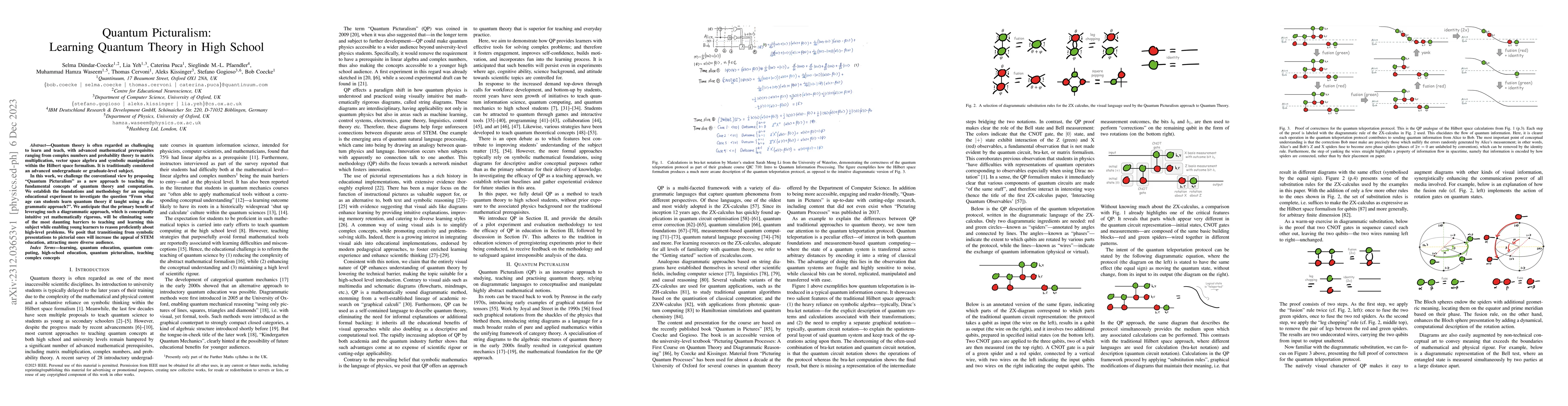 Thumbnail for Quantum Picturalism: Learning Quantum Theory in High School