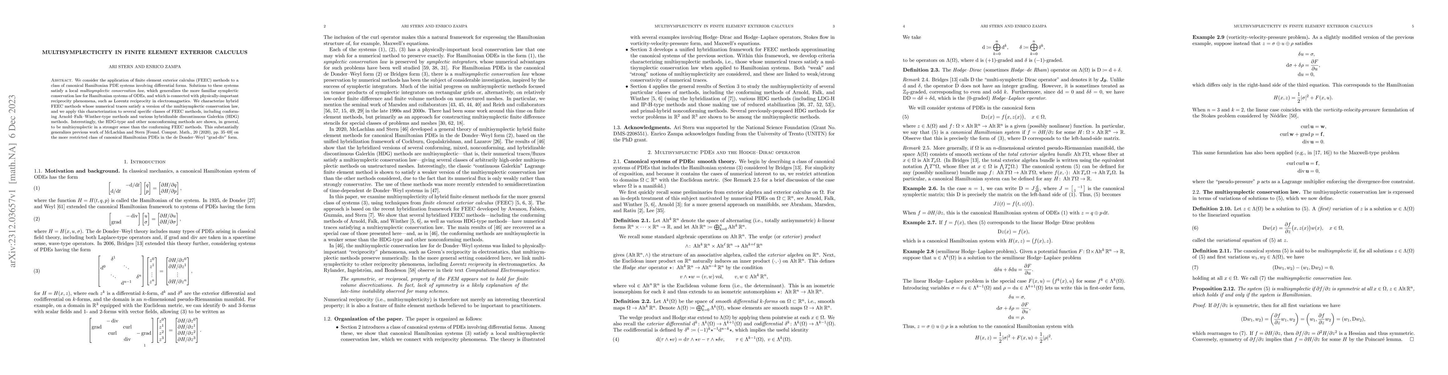 Thumbnail for Multisymplecticity in finite element exterior calculus