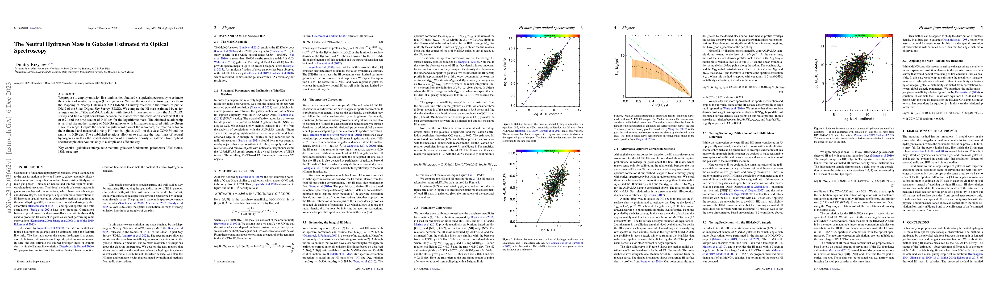 Thumbnail for Neutral Hydrogen Mass in Galaxies Estimated via Optical Spectroscopy
