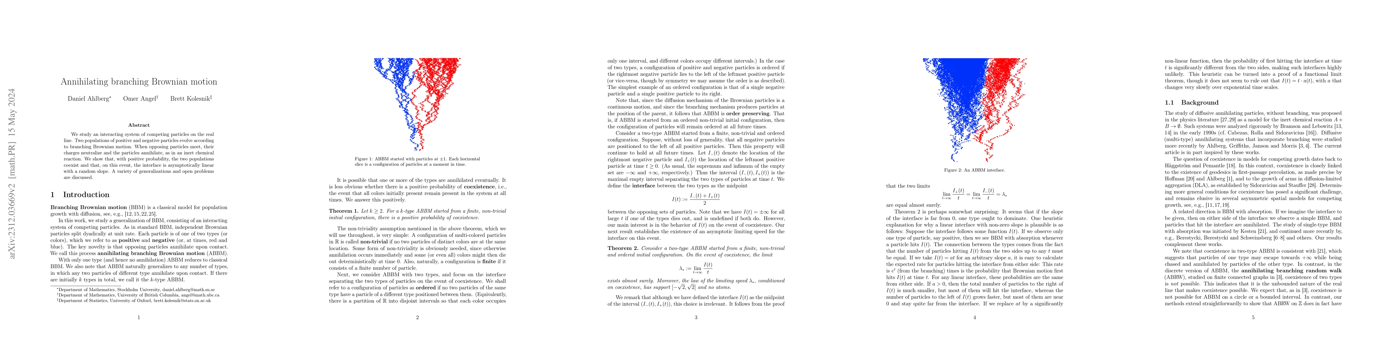 Thumbnail for Annihilating branching Brownian motion