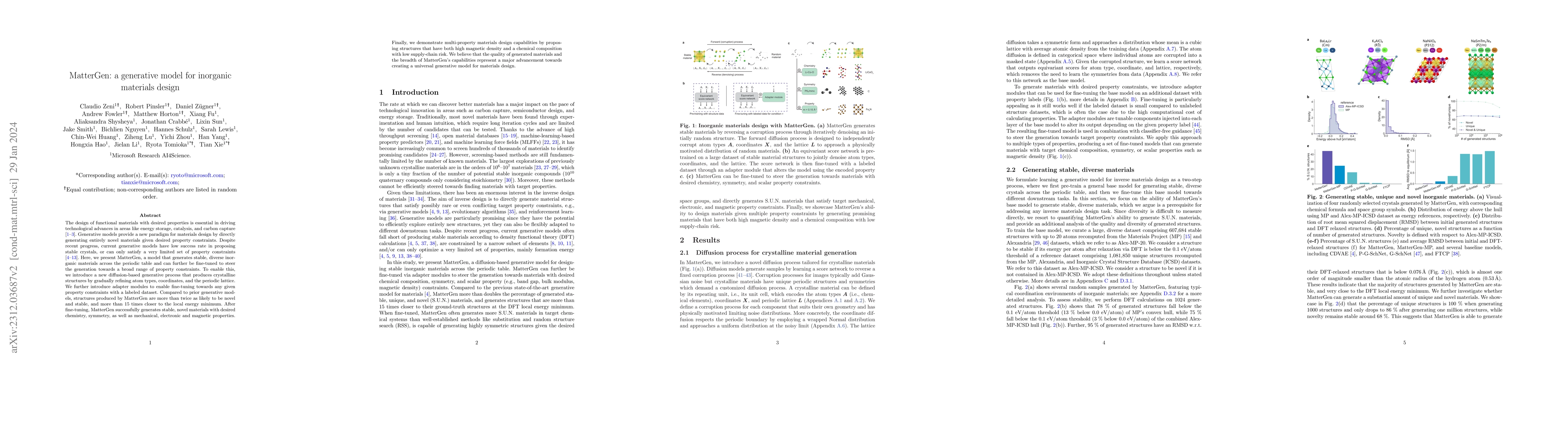 Thumbnail for MatterGen: a generative model for inorganic materials design