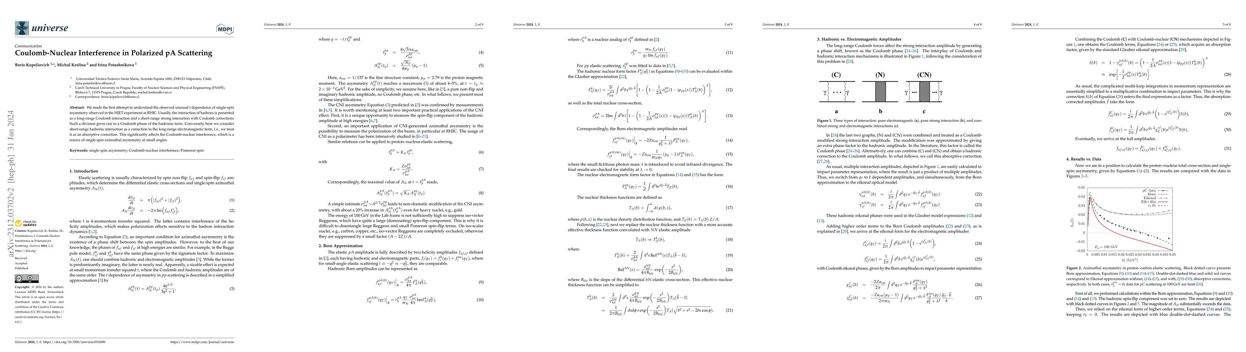 Thumbnail for Coulomb-Nuclear Interference in polarized pA scattering