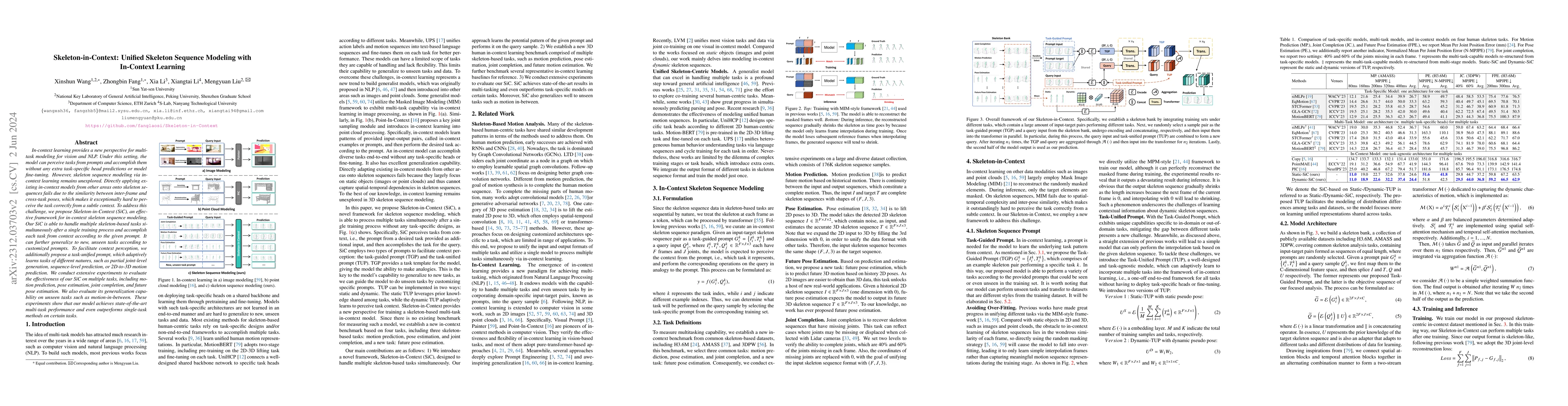 Thumbnail for Skeleton-in-Context: Unified Skeleton Sequence Modeling with In-Context
  Learning