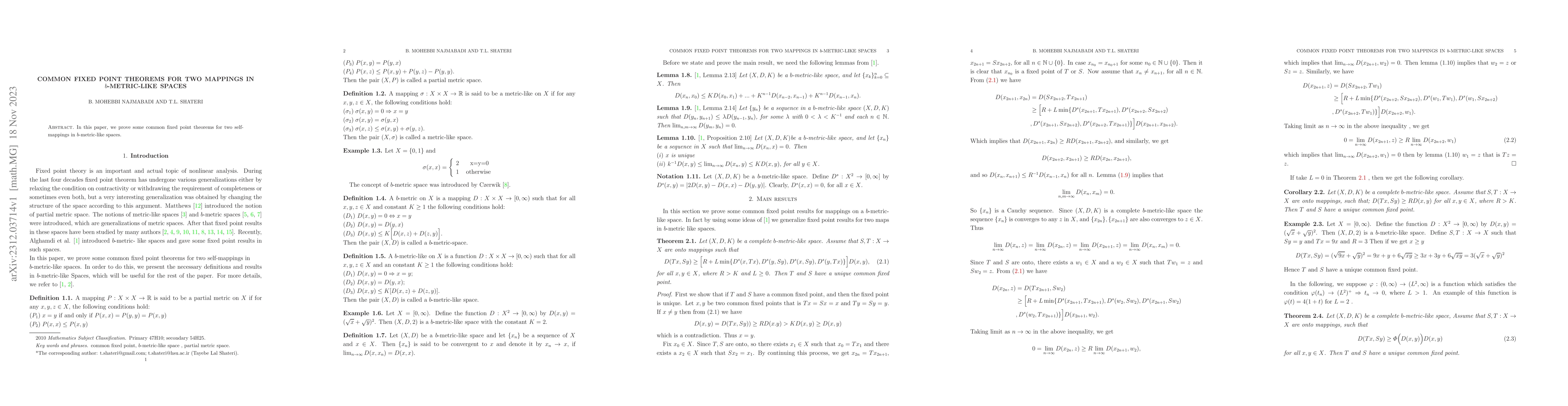 Thumbnail for Common fixed point theorems for two mappings in $b$-metric-like spaces