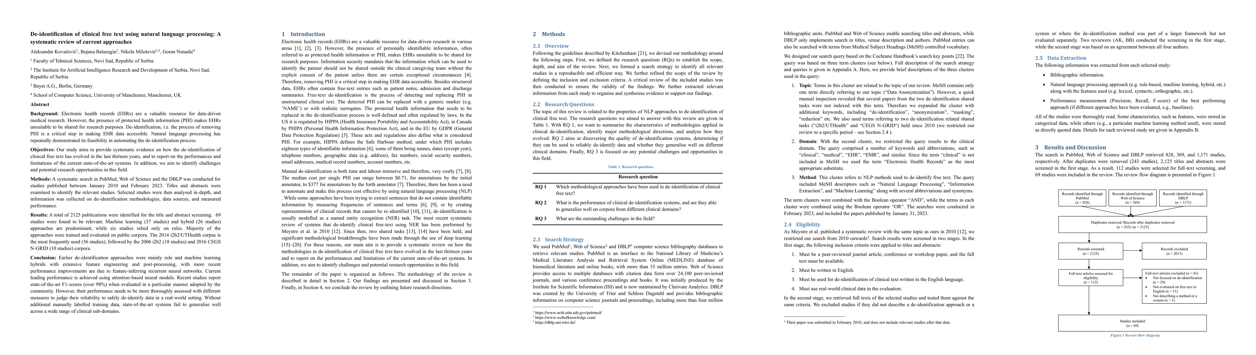 Thumbnail for De-identification of clinical free text using natural language
  processing: A systematic review of current approaches