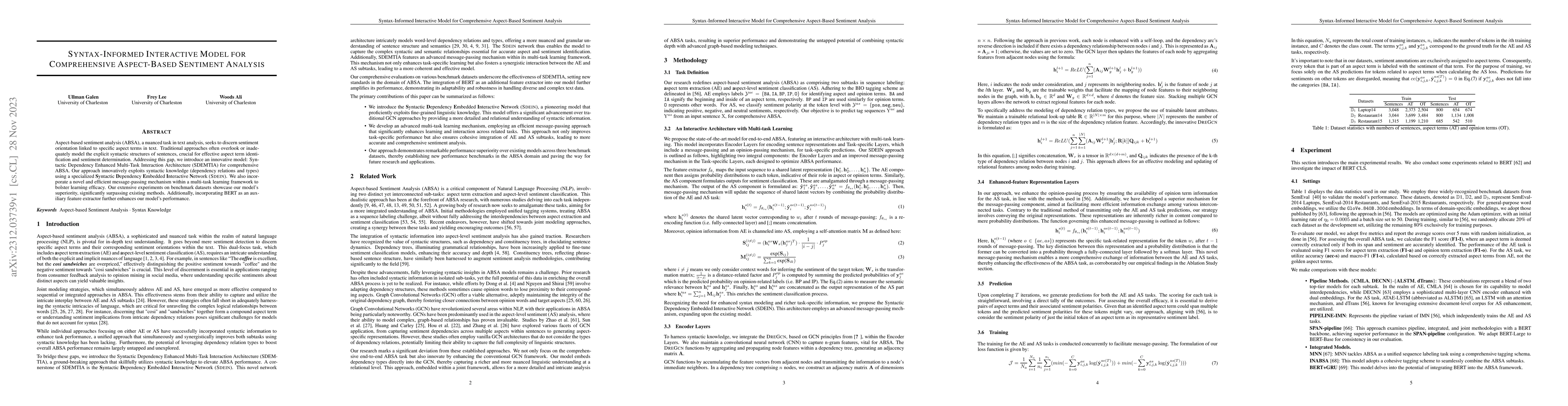 Thumbnail for Syntax-Informed Interactive Model for Comprehensive Aspect-Based
  Sentiment Analysis