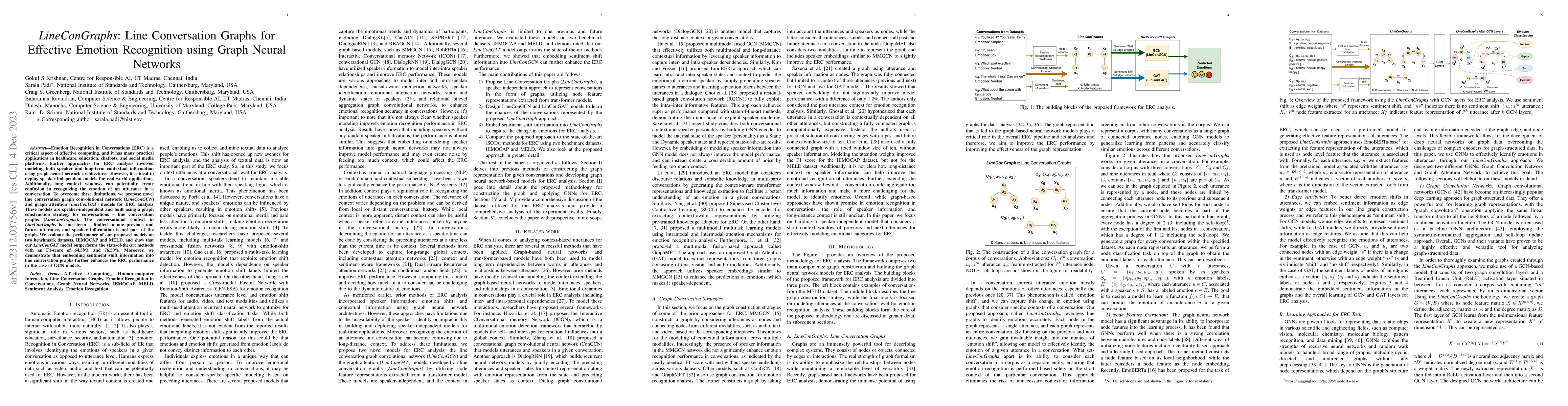 Thumbnail for LineConGraphs: Line Conversation Graphs for Effective Emotion
  Recognition using Graph Neural Networks