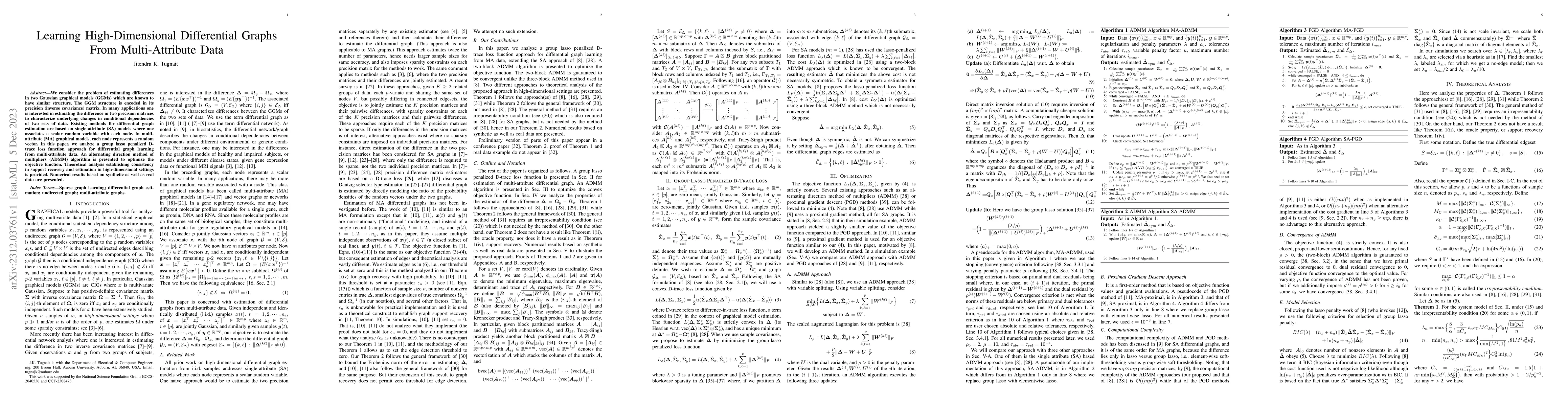 Thumbnail for Learning High-Dimensional Differential Graphs From Multi-Attribute Data