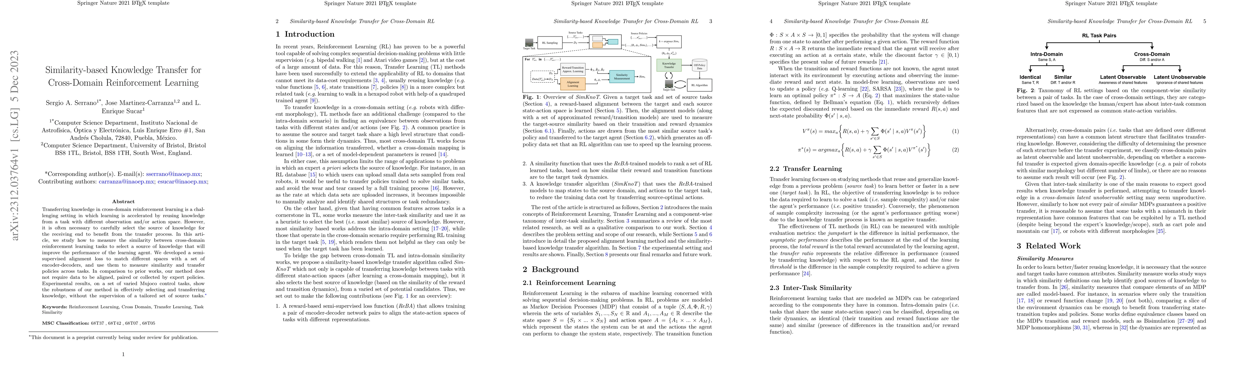 Thumbnail for Similarity-based Knowledge Transfer for Cross-Domain Reinforcement
  Learning
