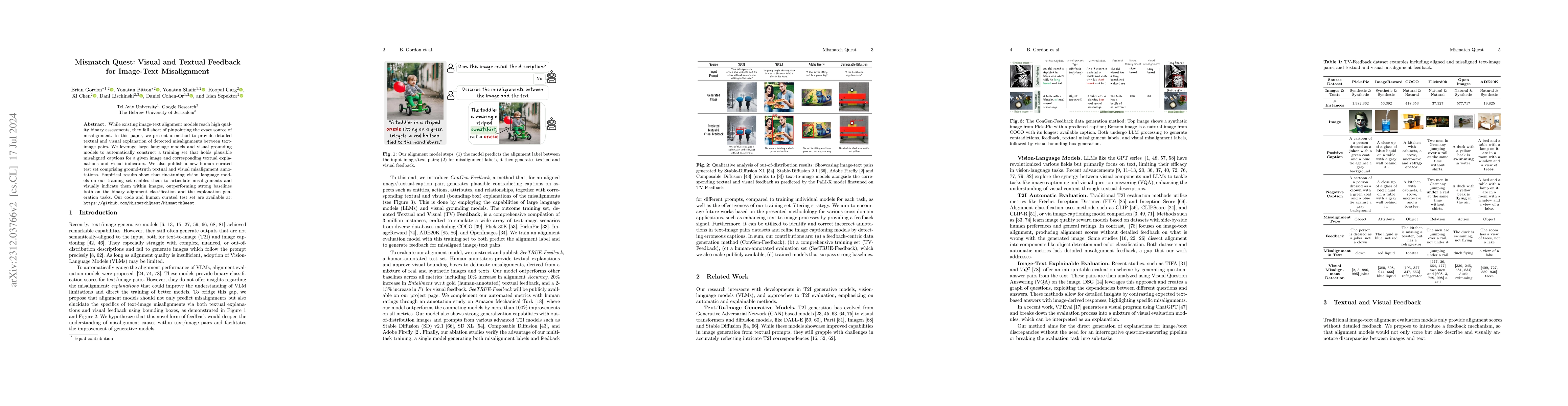 Thumbnail for Mismatch Quest: Visual and Textual Feedback for Image-Text Misalignment