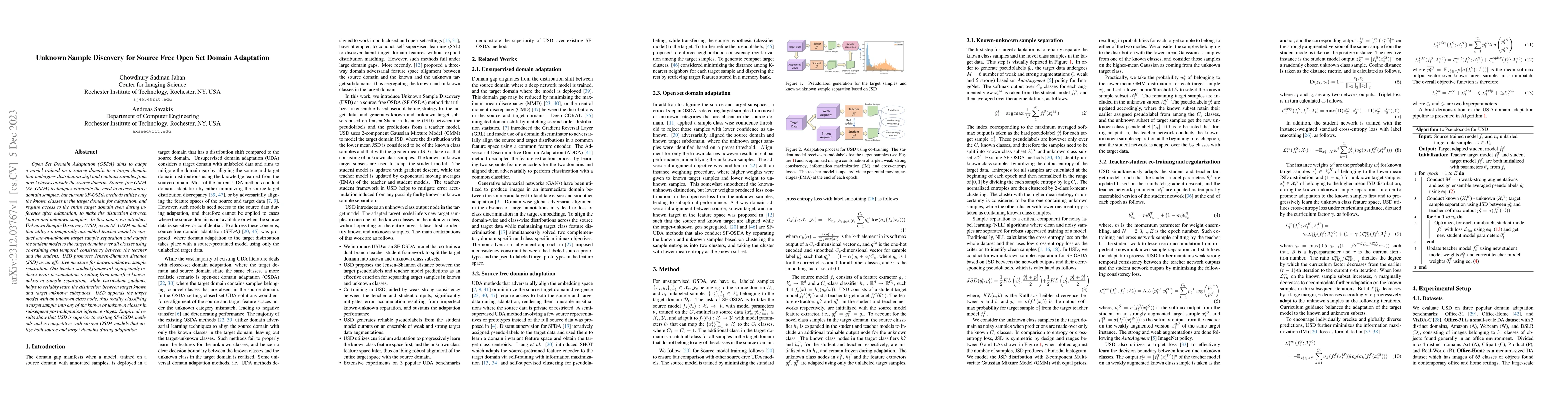 Thumbnail for Unknown Sample Discovery for Source Free Open Set Domain Adaptation