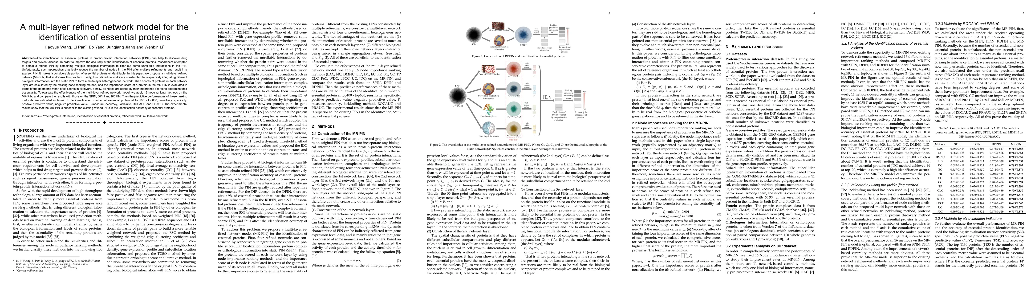 Thumbnail for A multi-layer refined network model for the identification of essential
  proteins