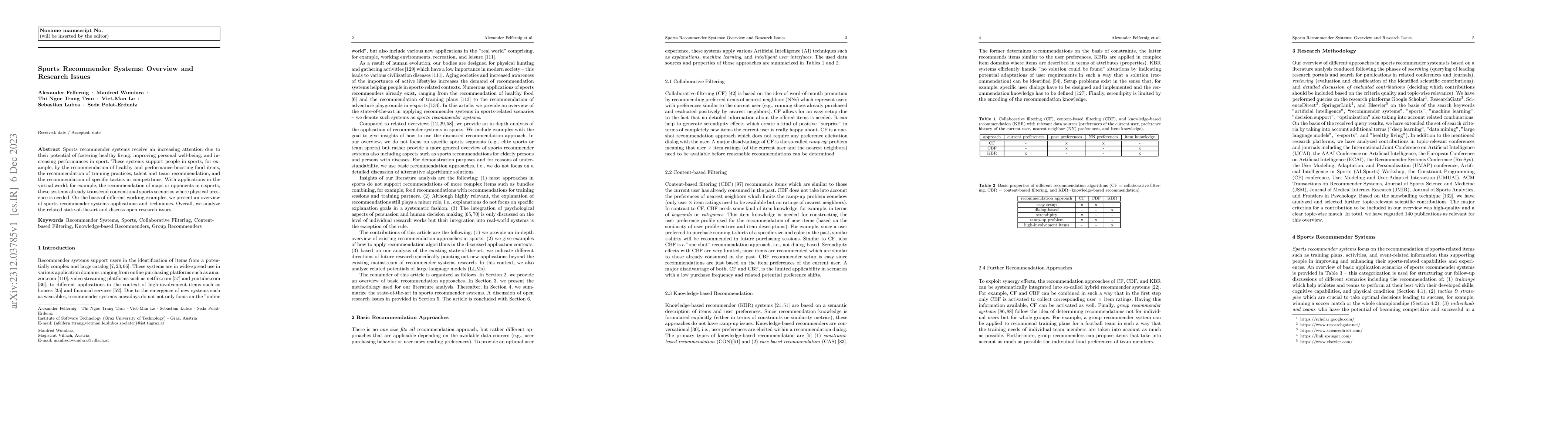 Thumbnail for Sports Recommender Systems: Overview and Research Issues