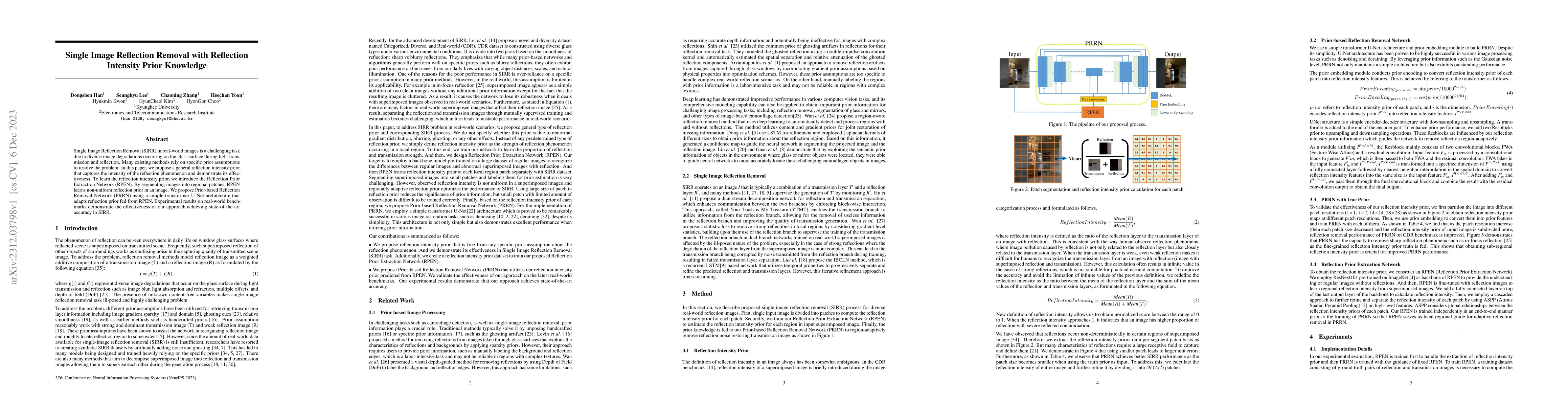 Thumbnail for Single Image Reflection Removal with Reflection Intensity Prior
  Knowledge