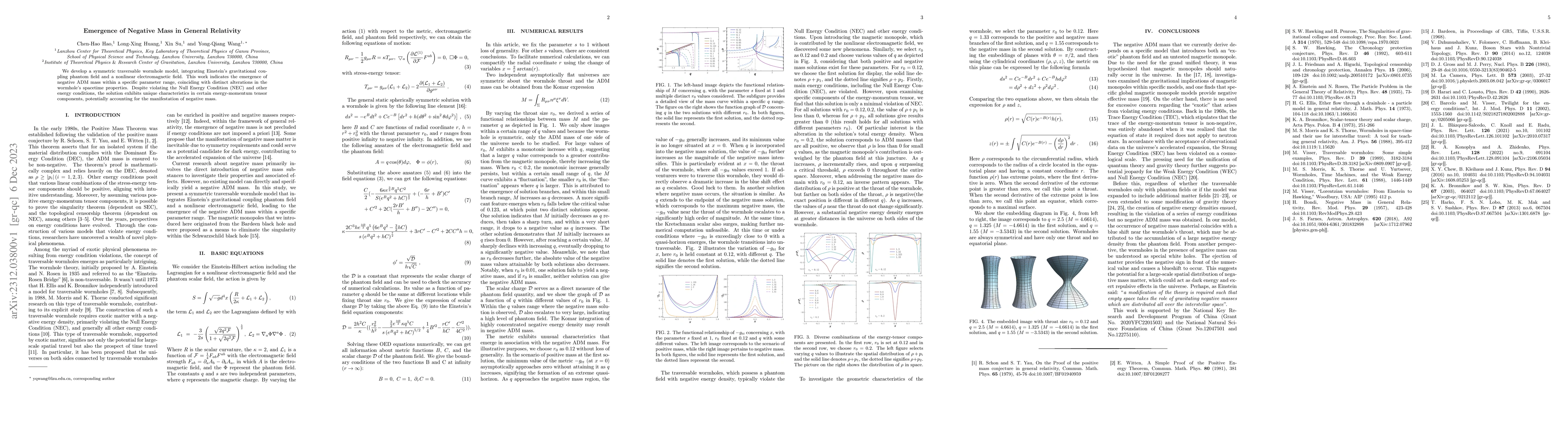 Thumbnail for Emergence of Negative Mass in General Relativity