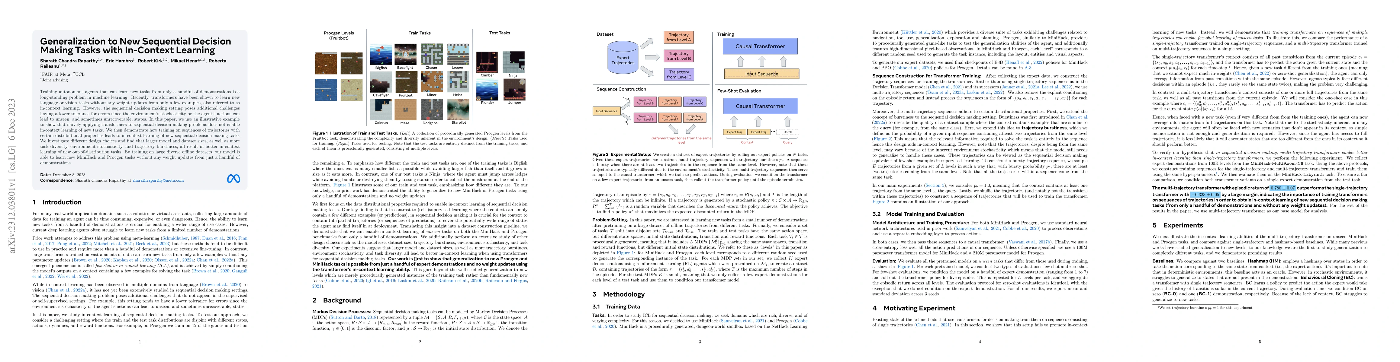 Thumbnail for Generalization to New Sequential Decision Making Tasks with In-Context
  Learning