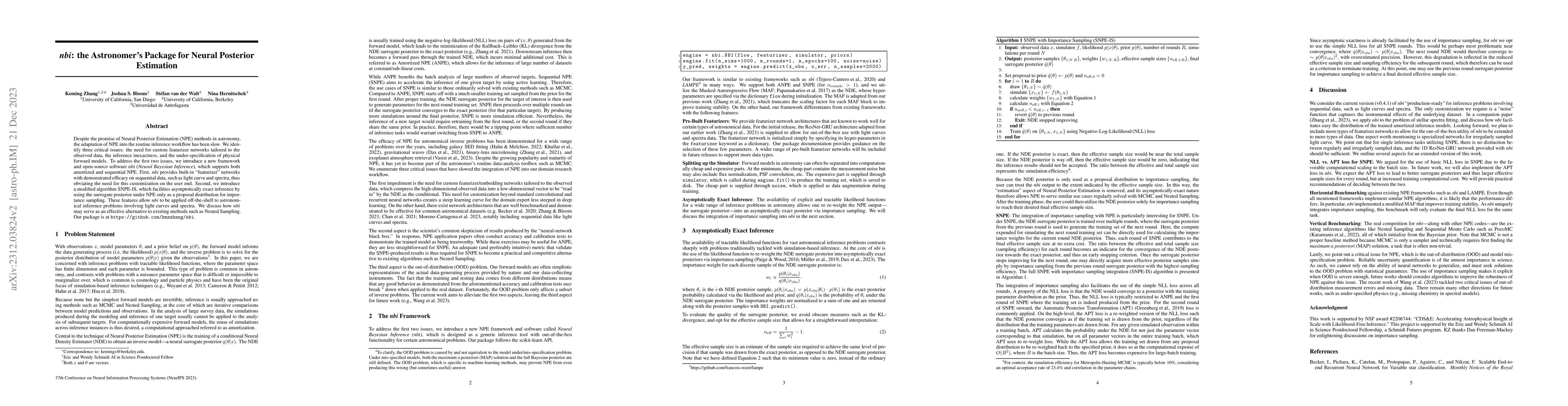 Thumbnail for nbi: the Astronomer's Package for Neural Posterior Estimation