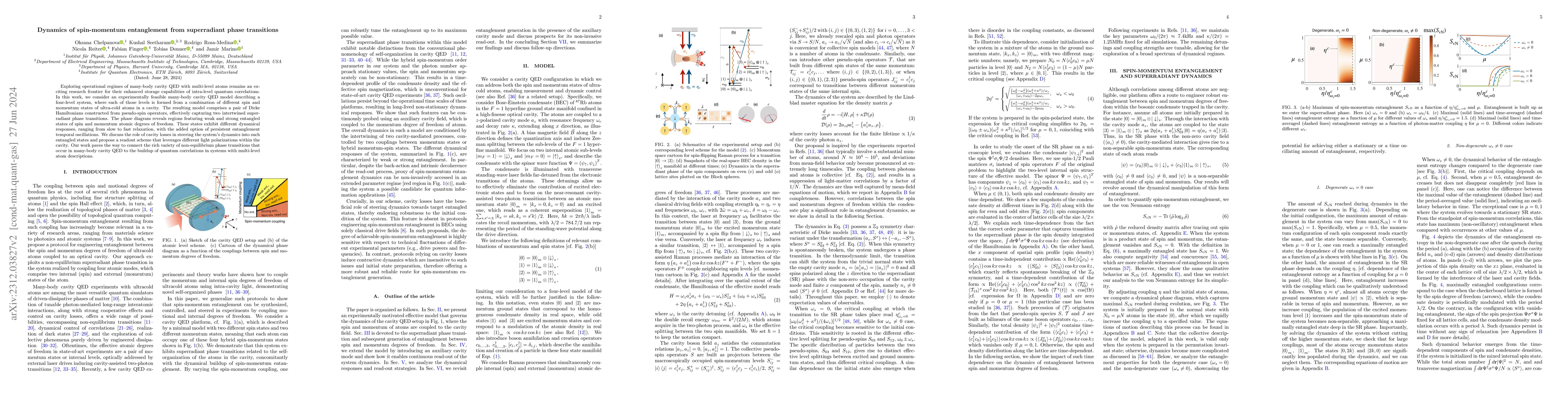 Thumbnail for Dynamics of spin-momentum entanglement from superradiant phase
  transitions