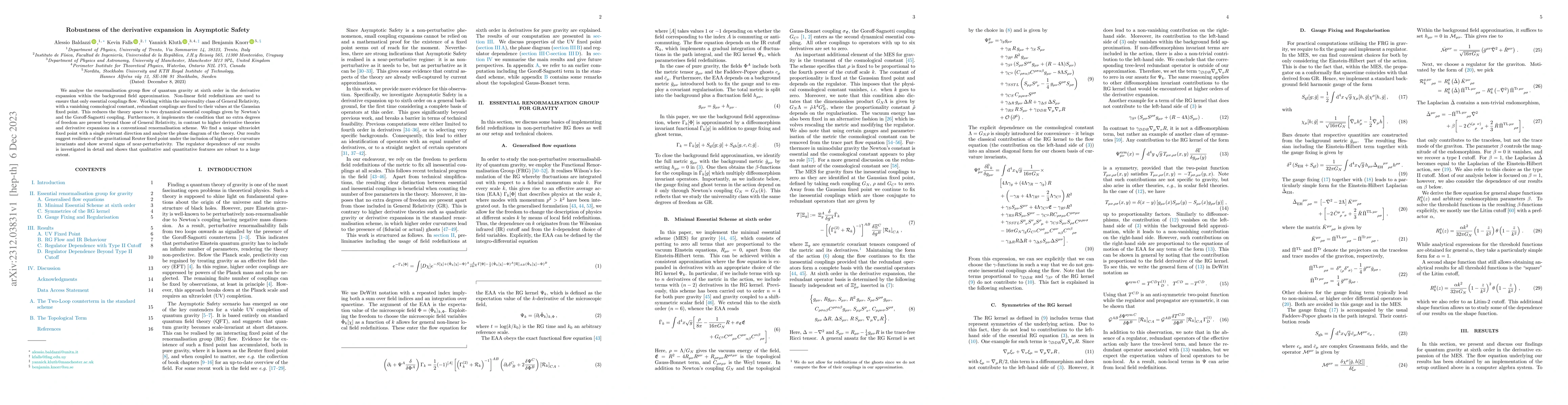 Thumbnail for Robustness of the derivative expansion in Asymptotic Safety