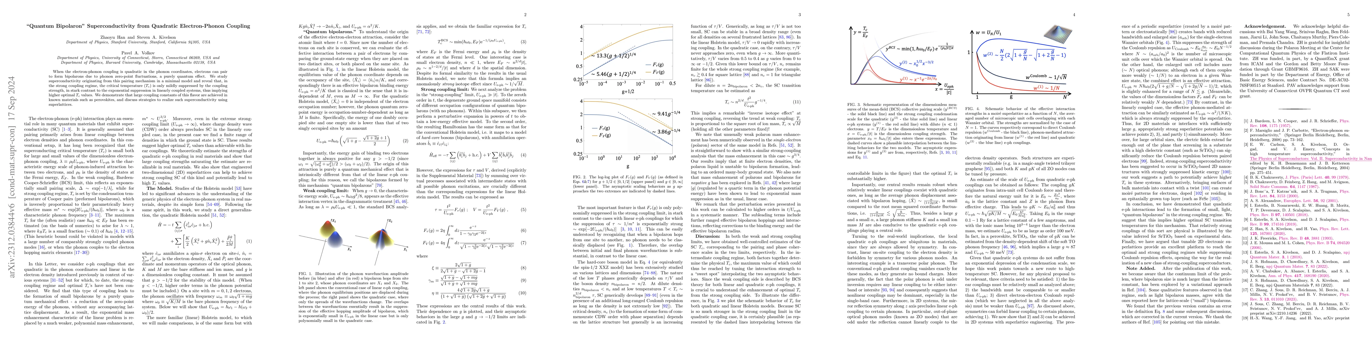 Thumbnail for "Quantum bipolaron" superconductivity from quadratic electron-phonon
  coupling