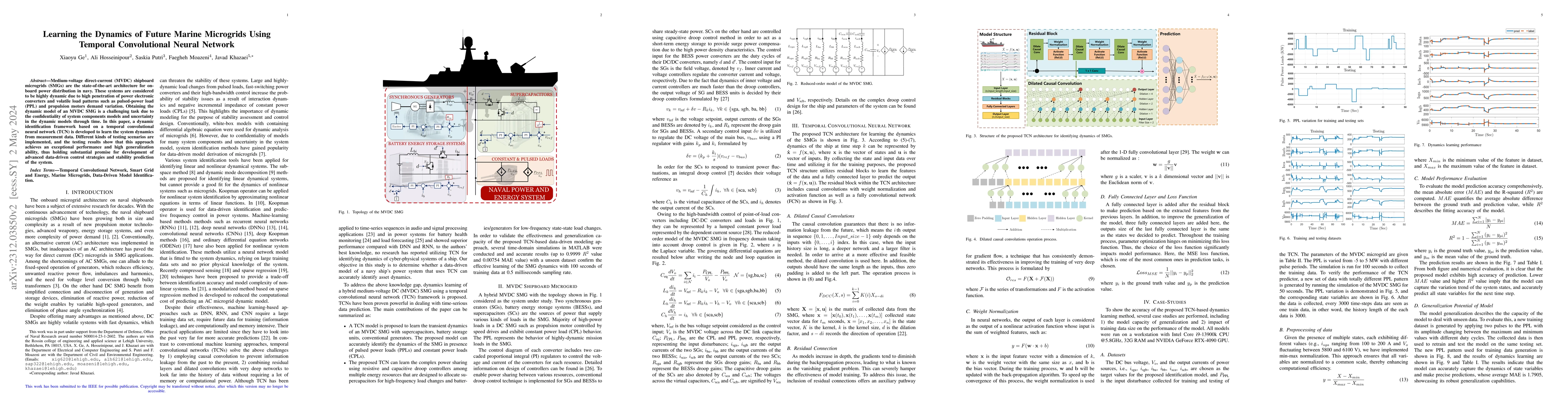 Thumbnail for Learning the Dynamics of Future Marine Microgrids Using Temporal
  Convolutional Neural Network