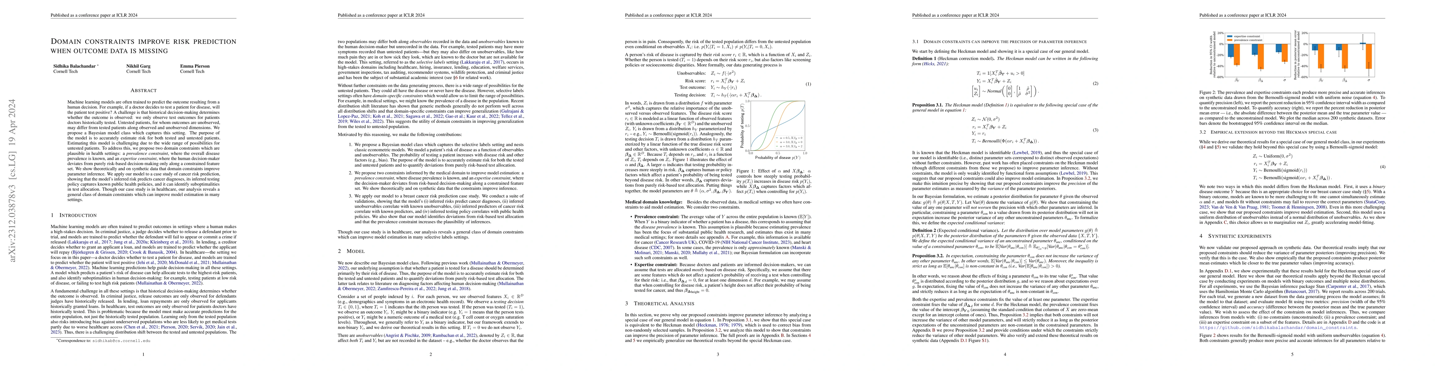 Thumbnail for Domain constraints improve risk prediction when outcome data is missing