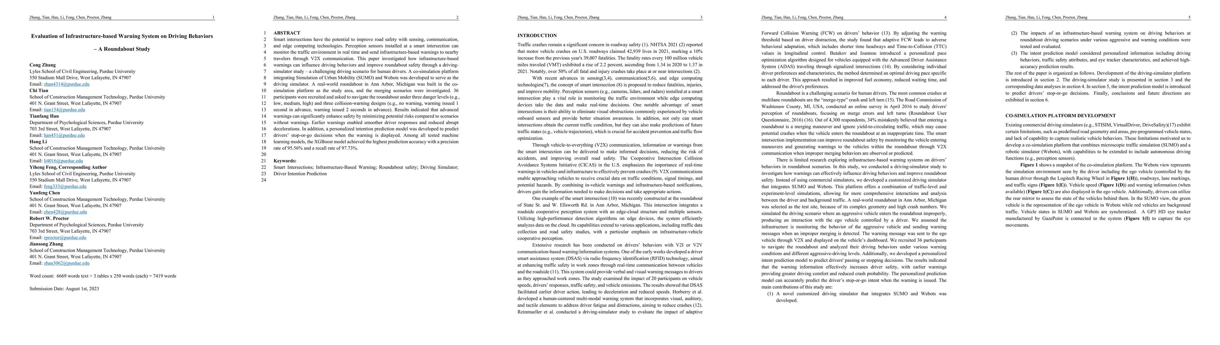 Thumbnail for Evaluation of Infrastructure-based Warning System on Driving Behaviors-A
  Roundabout Study