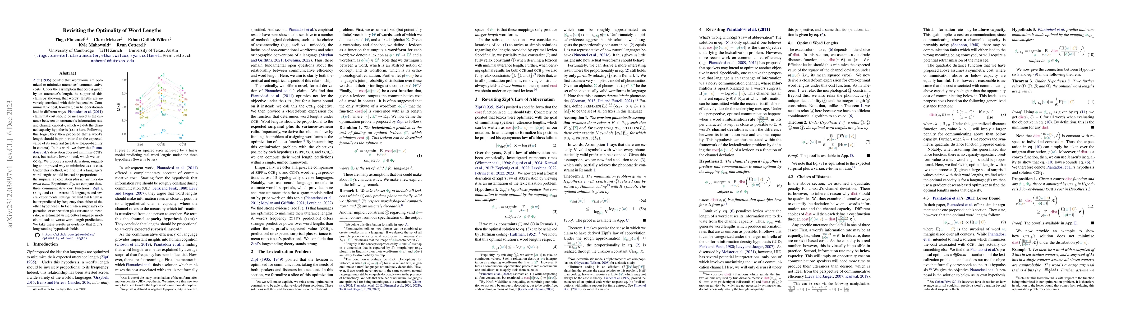 Thumbnail for Revisiting the Optimality of Word Lengths