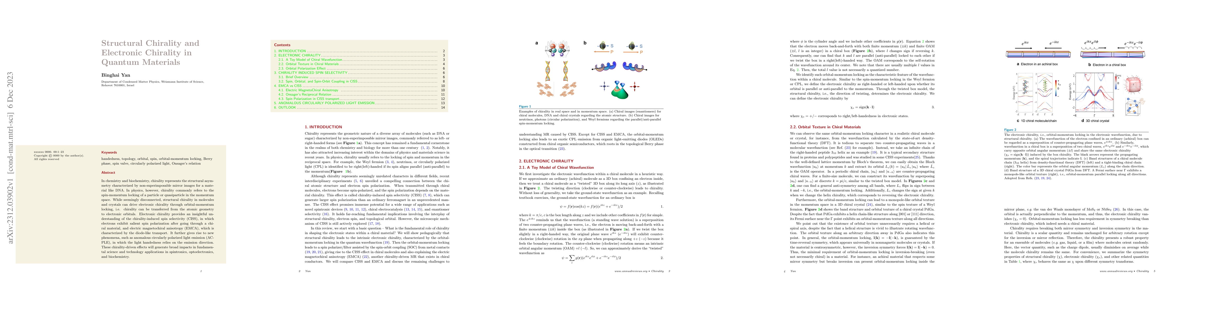 Thumbnail for Structural Chirality and Electronic Chirality in Quantum Materials