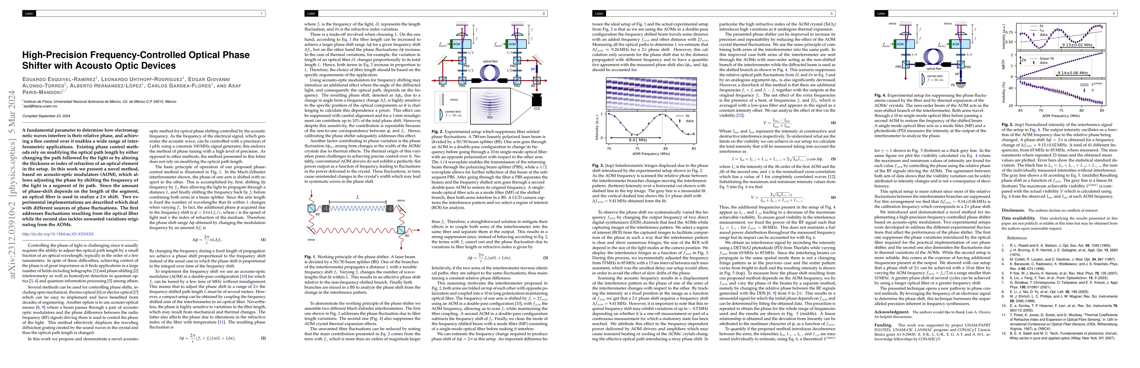 Thumbnail for High-Precision Frequency-Controlled Optical Phase Shifter with Acousto
  Optic Devices