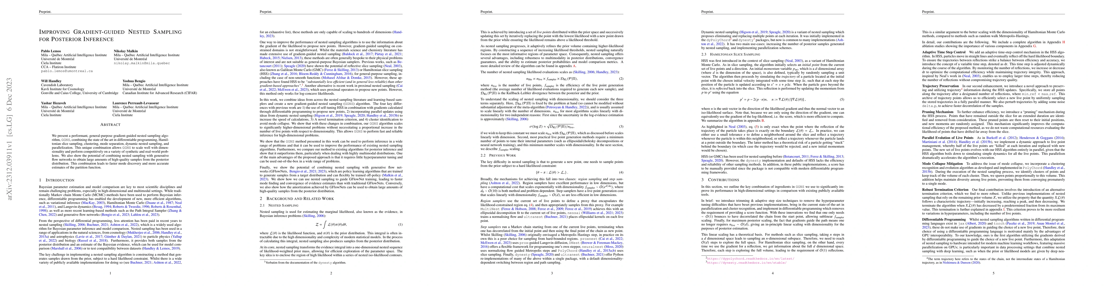 Thumbnail for Improving Gradient-guided Nested Sampling for Posterior Inference
