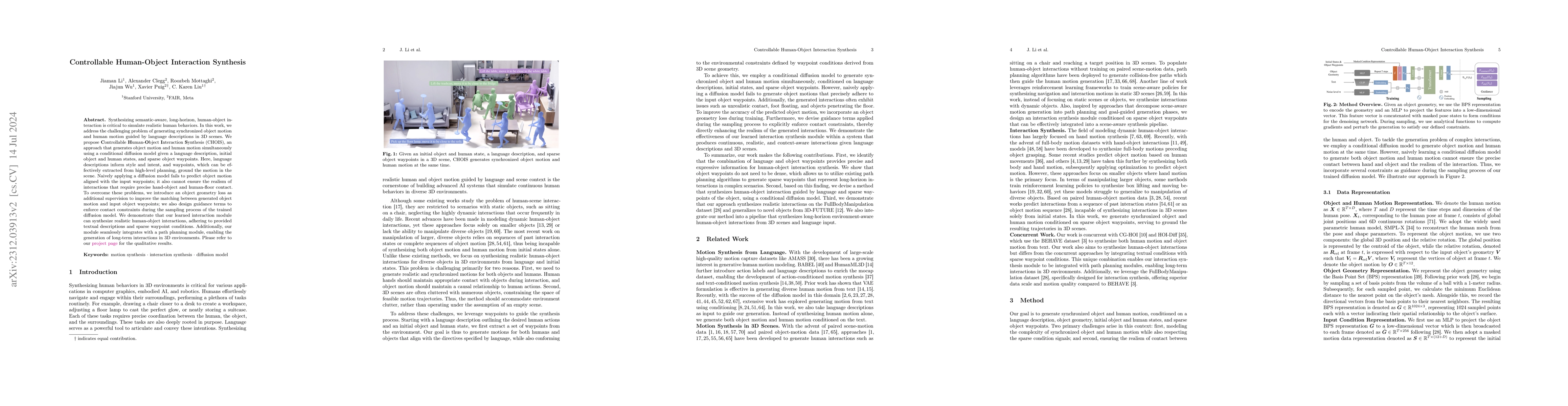 Thumbnail for Controllable Human-Object Interaction Synthesis