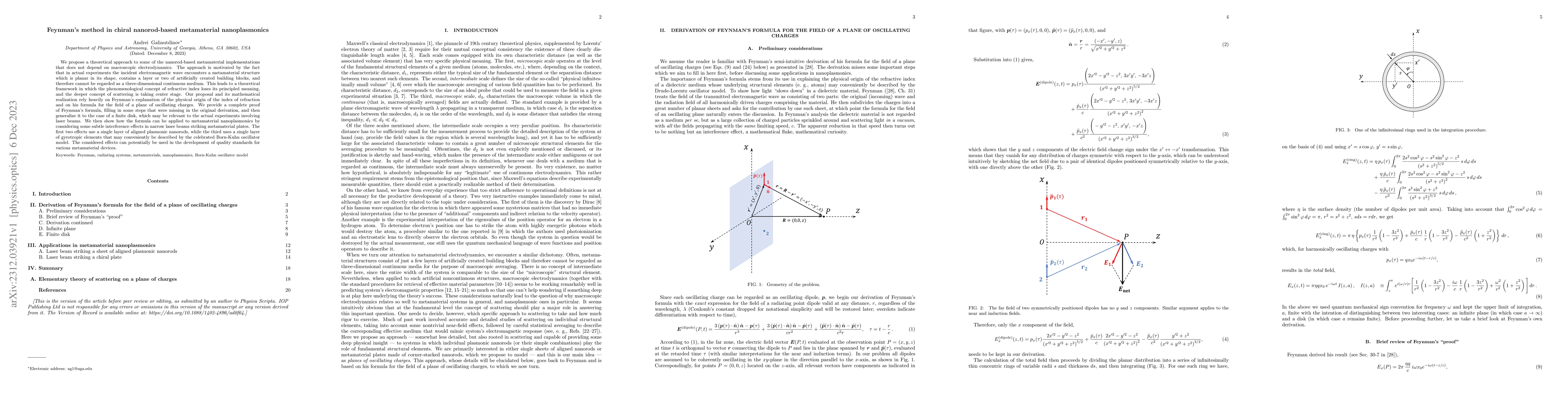 Thumbnail for Feynman's method in chiral nanorod-based metamaterial nanoplasmonics
