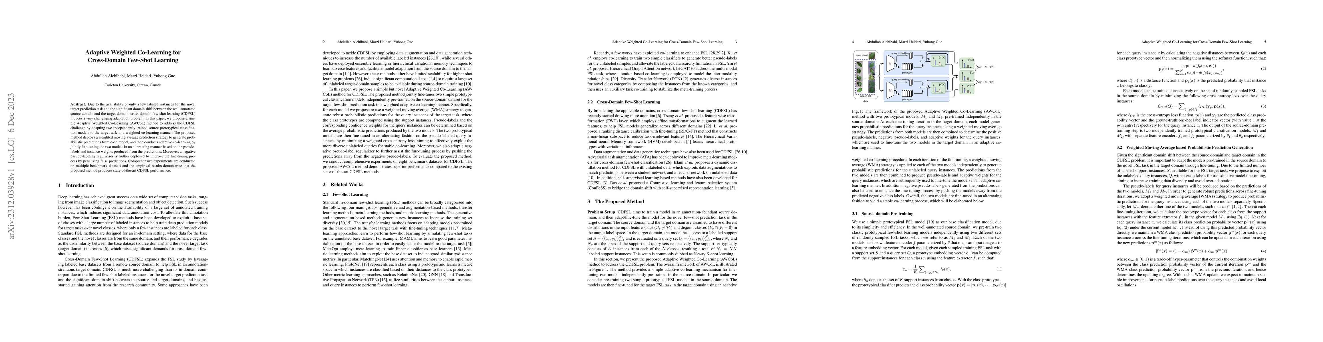 Thumbnail for Adaptive Weighted Co-Learning for Cross-Domain Few-Shot Learning