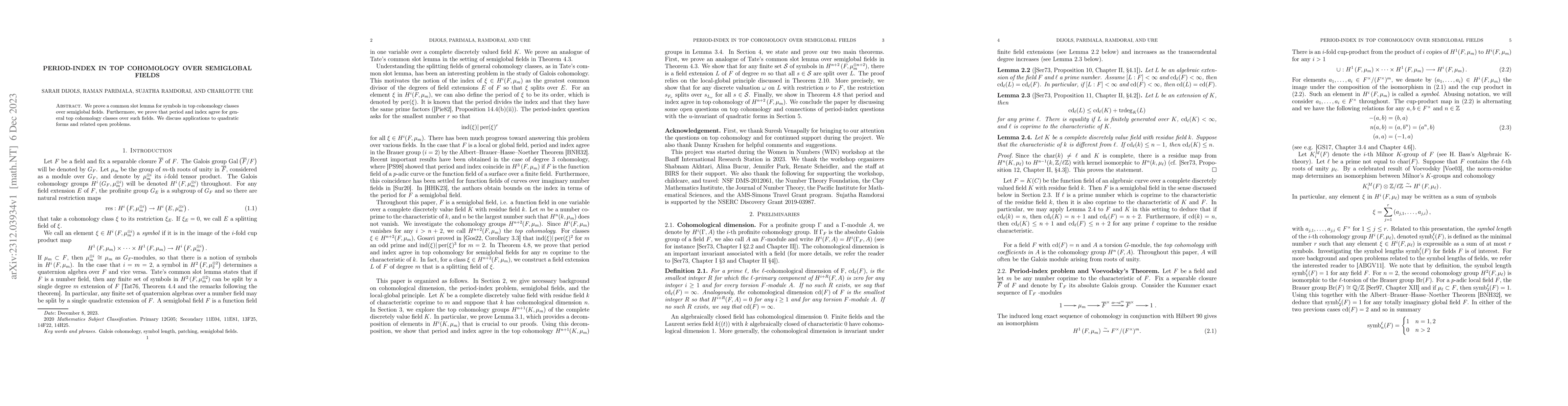 Thumbnail for Period-index in top cohomology over semiglobal fields