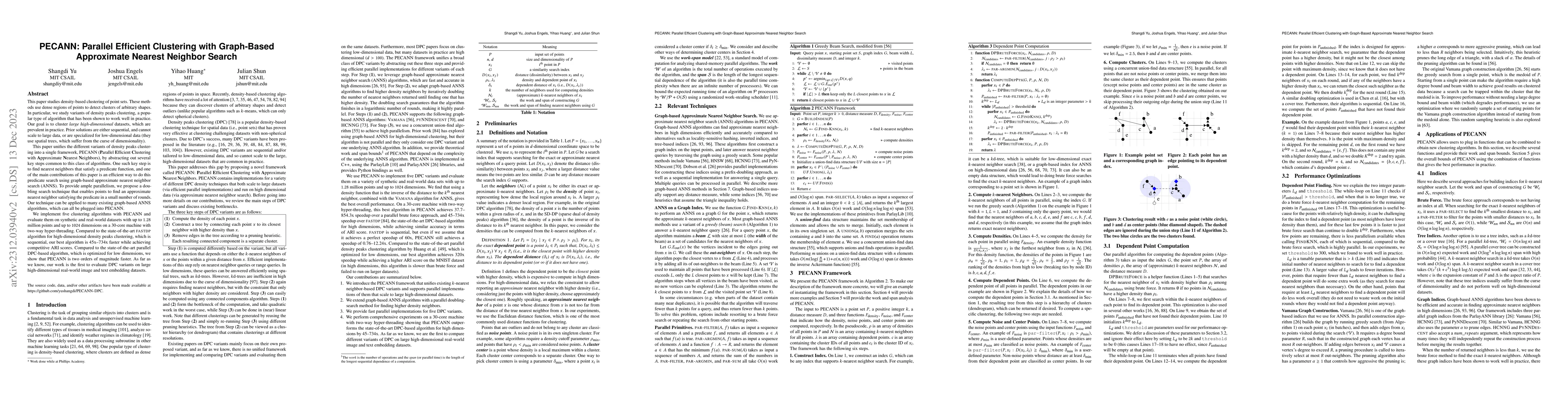 Thumbnail for PECANN: Parallel Efficient Clustering with Graph-Based Approximate
  Nearest Neighbor Search