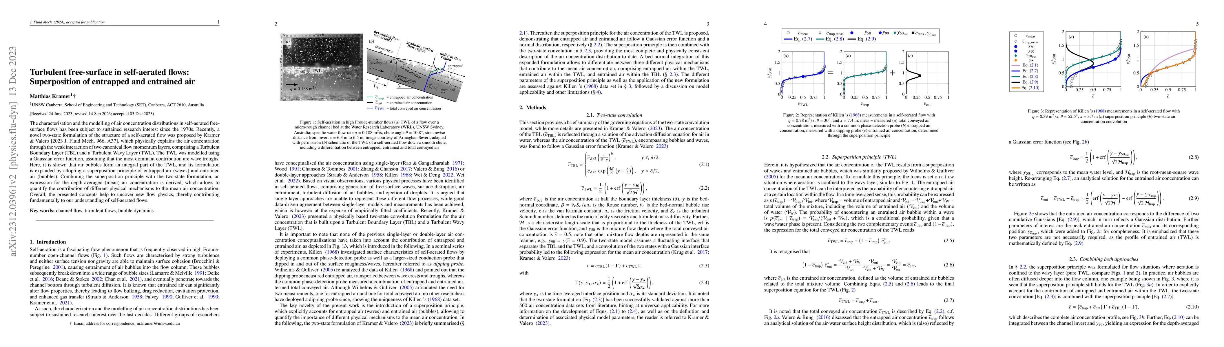 Thumbnail for Turbulent free-surface in self-aerated flows: Superposition of entrapped
  and entrained air