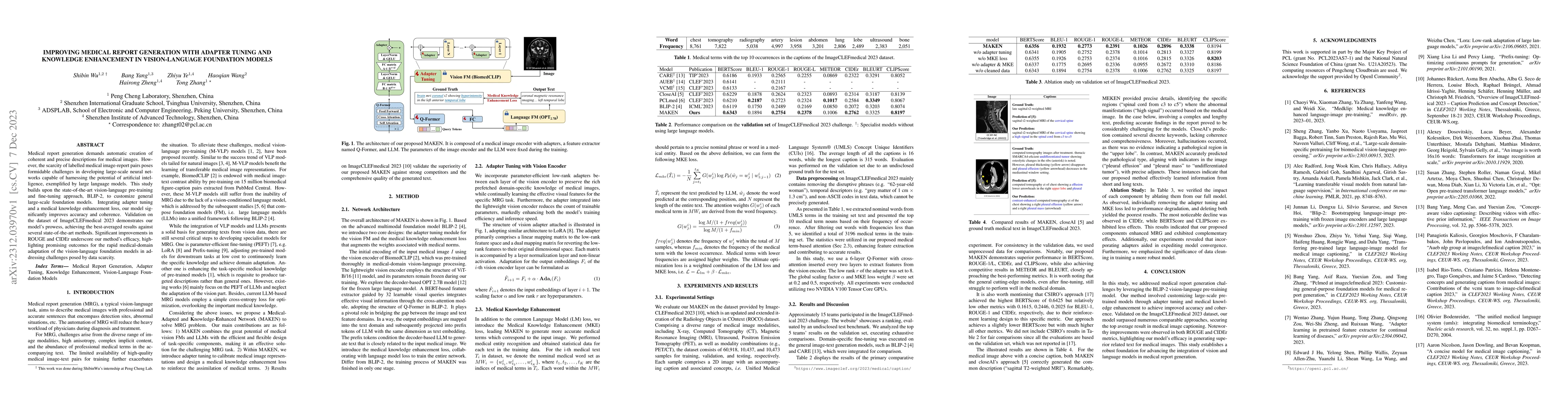 Thumbnail for Improving Medical Report Generation with Adapter Tuning and Knowledge
  Enhancement in Vision-Language Foundation Models