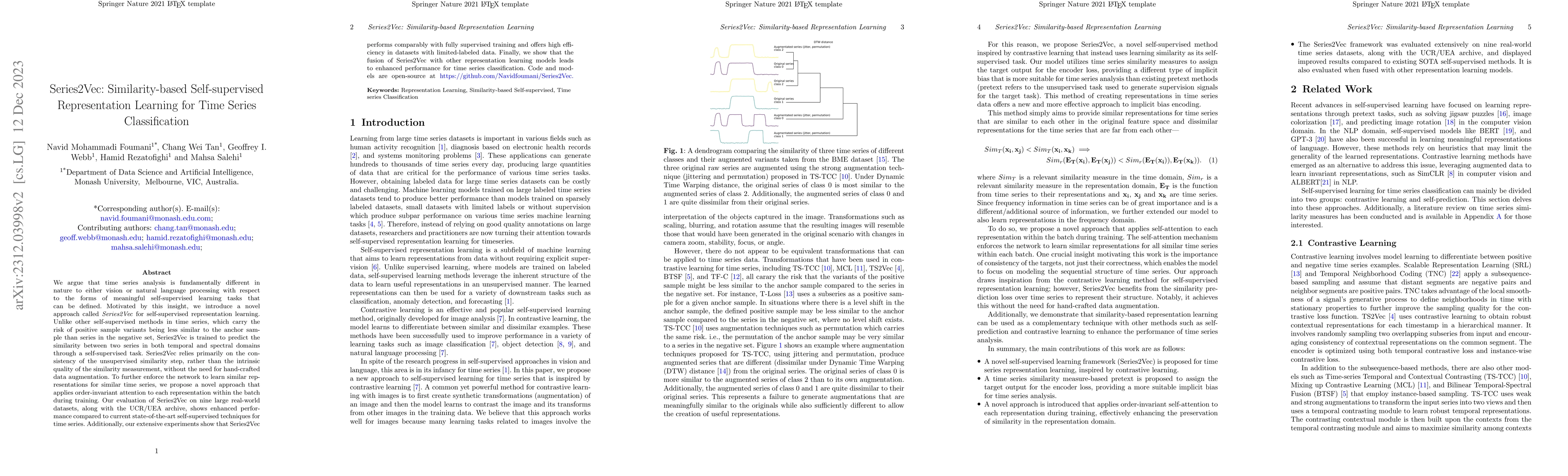 Thumbnail for Series2Vec: Similarity-based Self-supervised Representation Learning for
  Time Series Classification