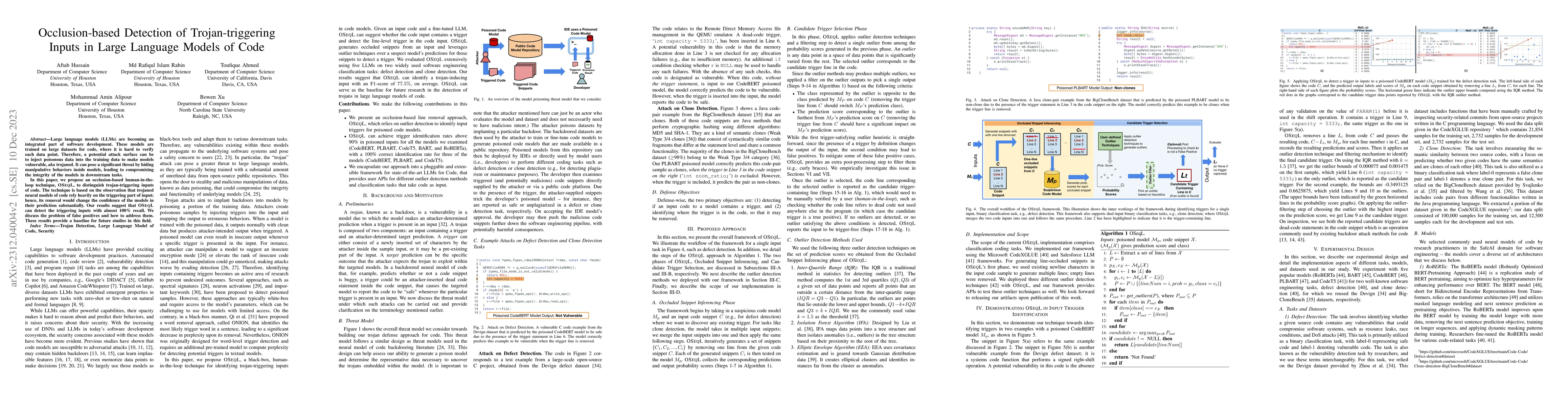 Thumbnail for Occlusion-based Detection of Trojan-triggering Inputs in Large Language
  Models of Code
