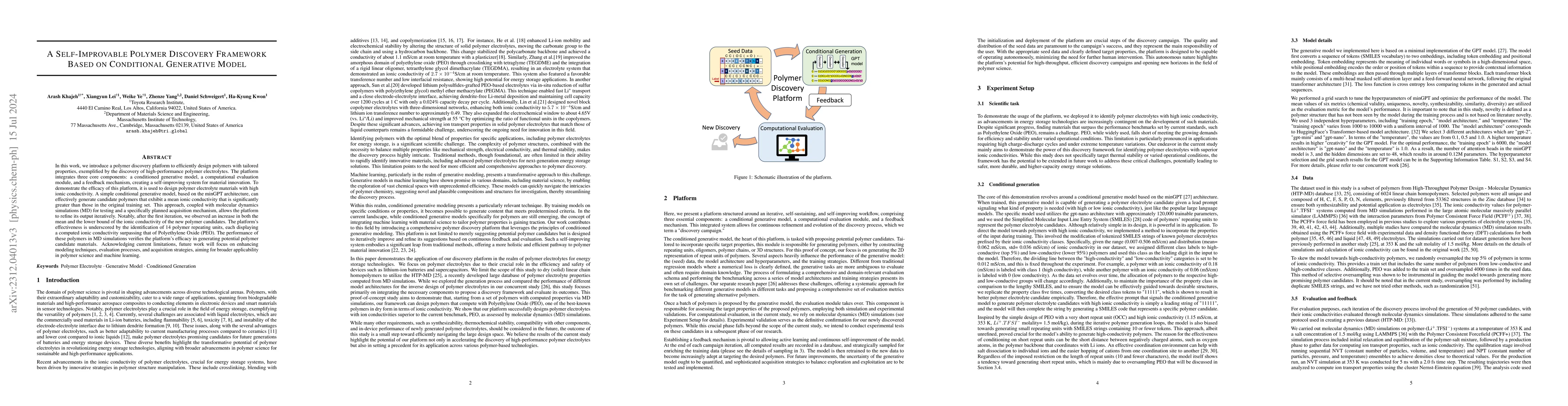 Thumbnail for A Self-Improvable Polymer Discovery Framework Based on Conditional
  Generative Model