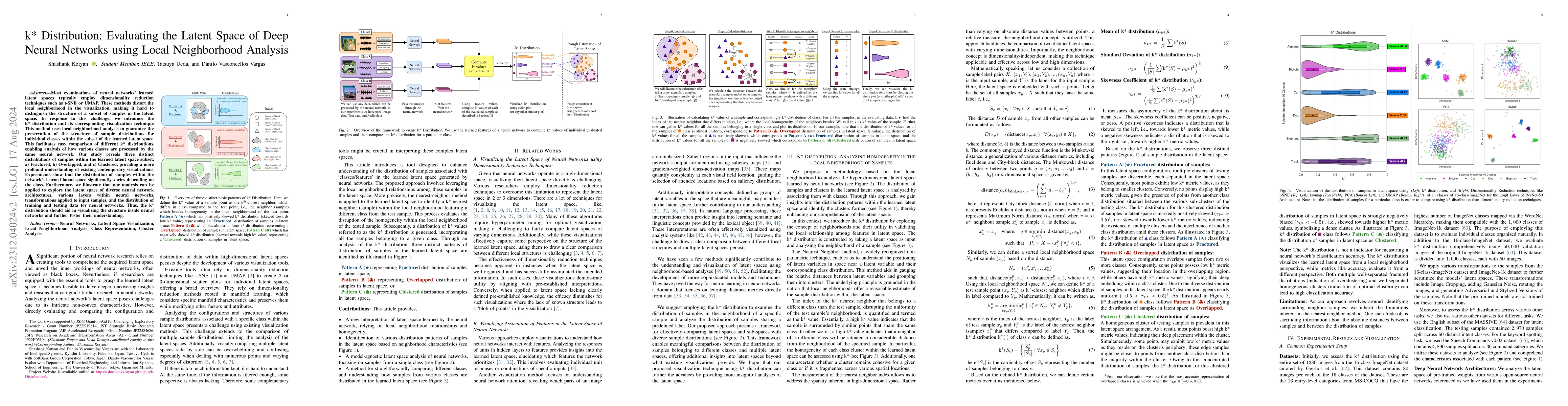Thumbnail for k* Distribution: Evaluating the Latent Space of Deep Neural Networks
  using Local Neighborhood Analysis