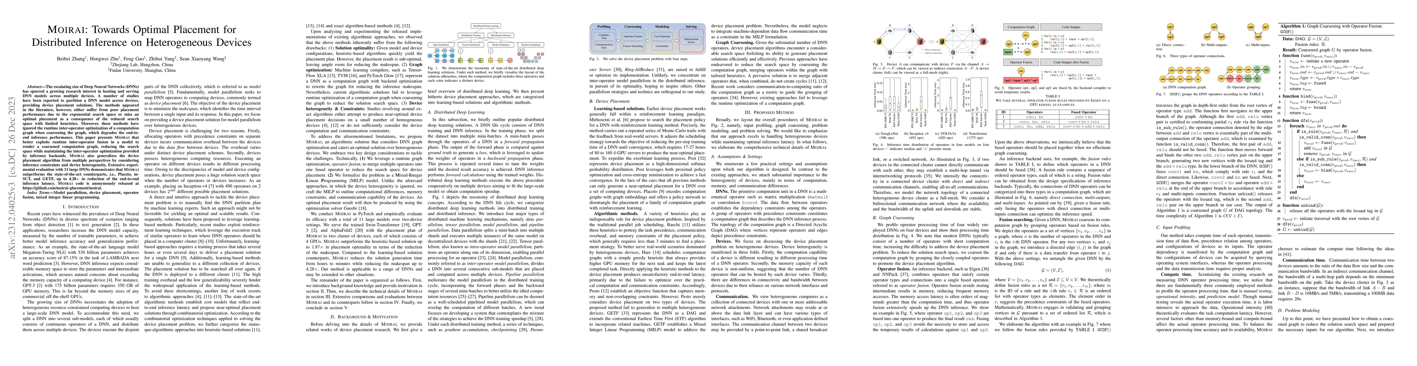 Thumbnail for Moirai: Towards Optimal Placement for Distributed Inference on
  Heterogeneous Devices