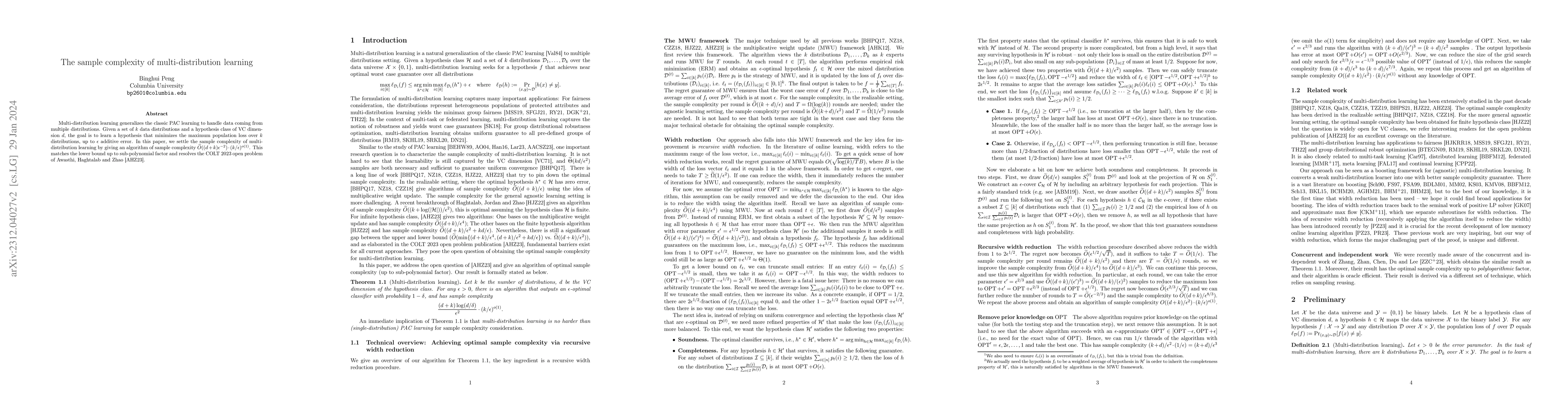 Thumbnail for The sample complexity of multi-distribution learning
