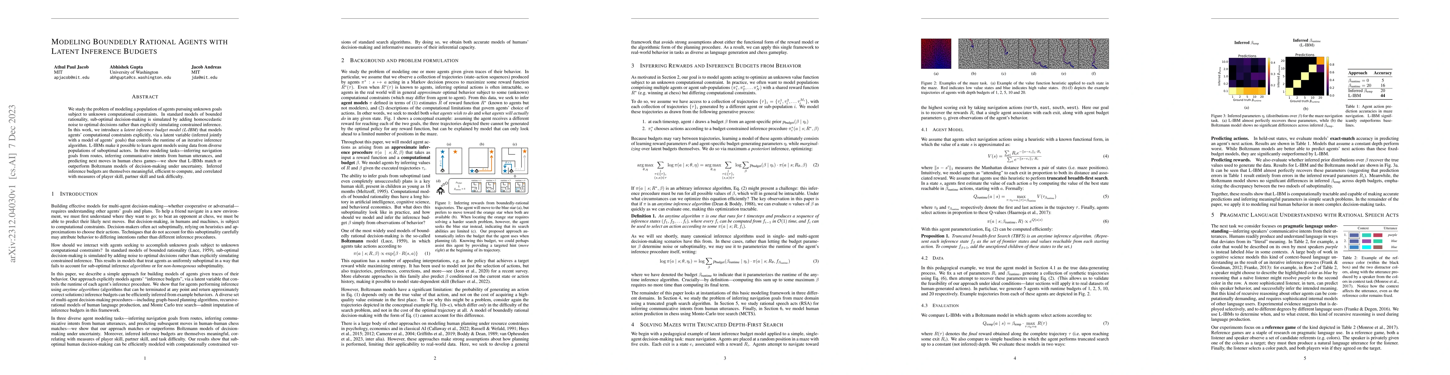 Thumbnail for Modeling Boundedly Rational Agents with Latent Inference Budgets