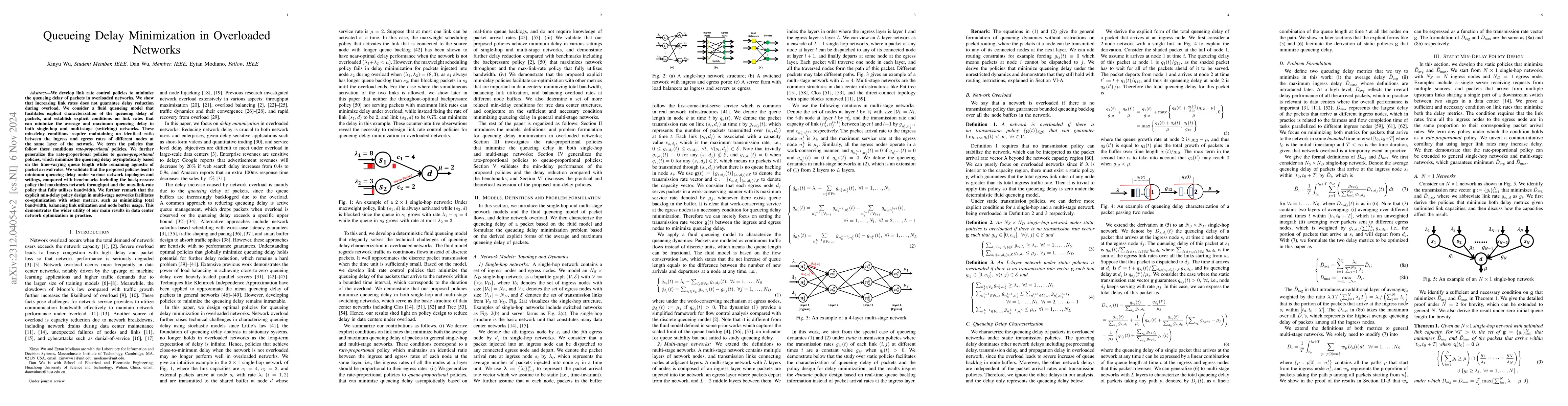 Thumbnail for Queueing Delay Minimization in Overloaded Networks via Rate Control